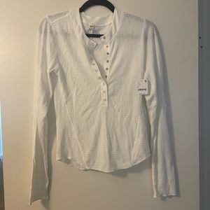 Free People Long Sleeve Henley Tee